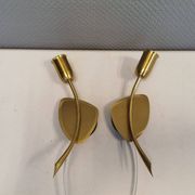 A set of "tulip" wall lamps in golden colored metal. Danish 1970-80s