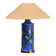 'Reed' table lamp in pottery and brass, mid-century style, 1960.