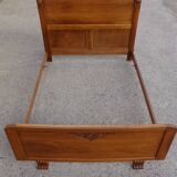 Art Deco walnut bed for 140/190cm base