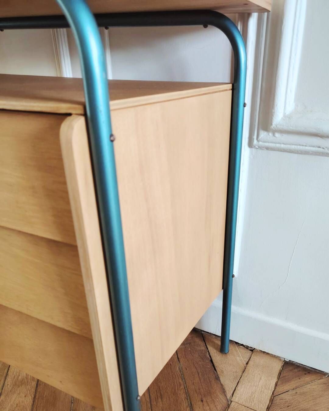 Renovated vintage children's desk, Scandinavian style, 1950s-60s.