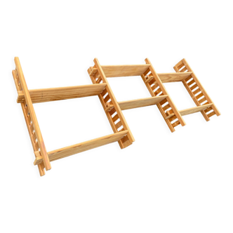 Vintage modular pine wall shelf