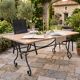 Table de jardin haut de gamme en granit Shivakashi et fer forgé Montségur