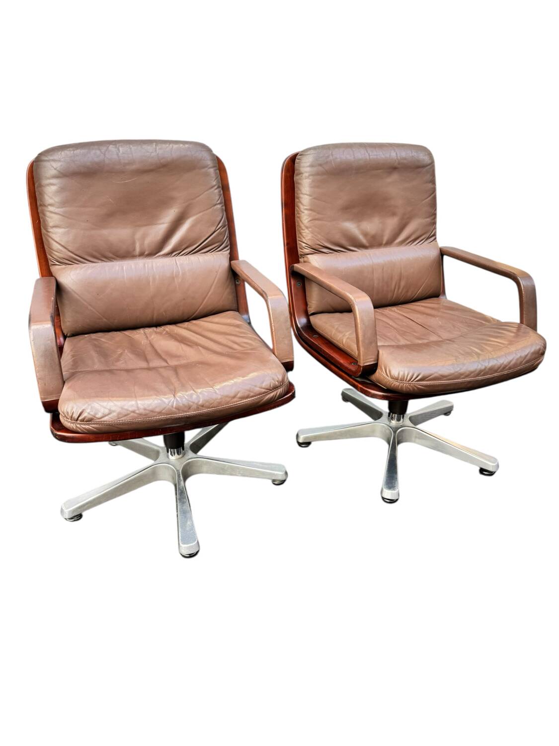 vintage leather and wood office/conference chair – st