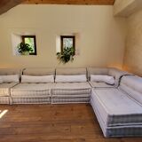 Mah Jong sofa by Roche Bobois in beige by Hans Hopfer, set of 7 modules.