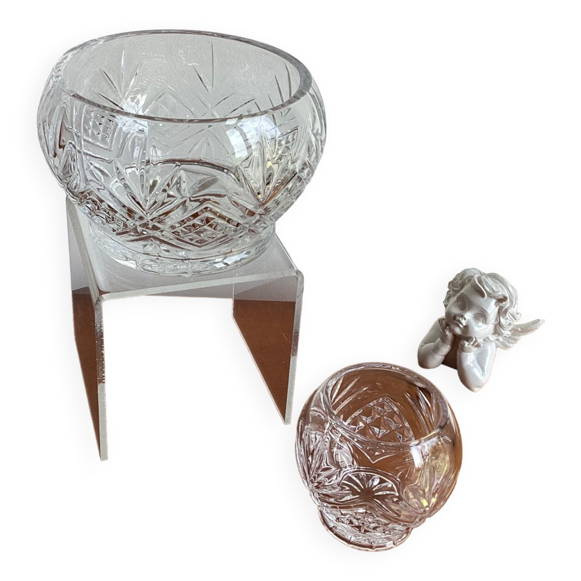 Set of 2 thick crystal candy cups