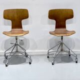 Set of 2 swivel chairs Model 3113 by Arne Jacobsen, Fritz Hansen, 1960s