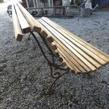 Cast iron and oak garden bench