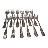 12 silver-plated oyster forks by silversmith Ercuis Valencay