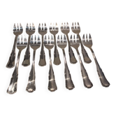 12 silver-plated oyster forks by silversmith Ercuis Valencay
