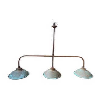 Ceiling light with 3 copper lampshades