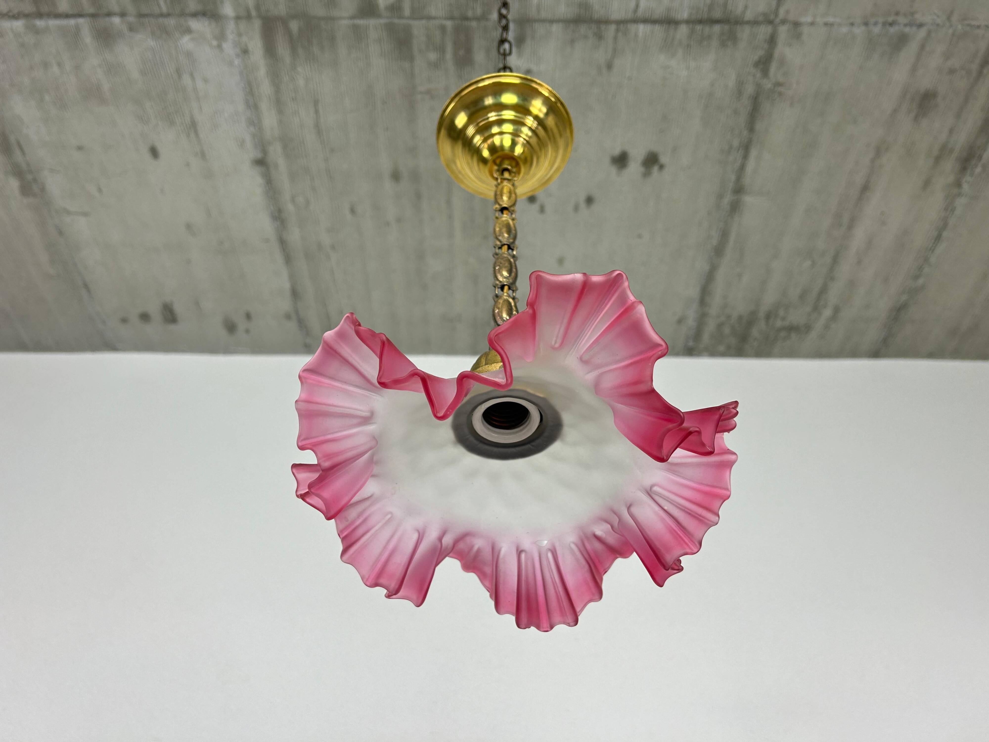 Red Jugendstil pendant lamp