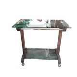 Carrello con ripiani fumé, anni '60