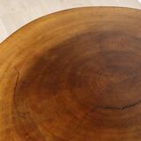 Vintage brutalist solid wood coffee table, 1960s