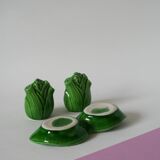 Pepper & salt set in slip, "fennel" model, 1970