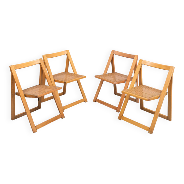 Chaises pliantes en bois de hêtre ZMG Thonet années 1950