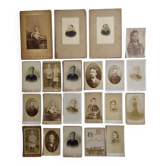 Ensemble de 21 portraits photographiques anciens fin XIXème début XXème