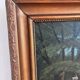 Vintage original coastal landscape oil painting, signed seaside art
