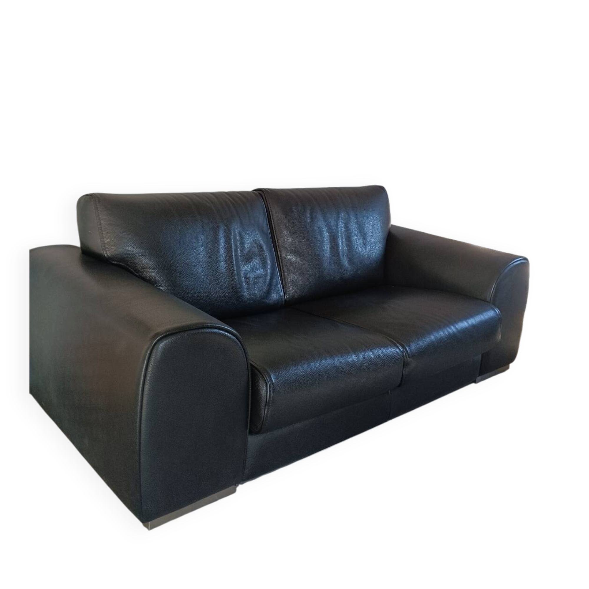 2 black leather sofas Duvivier
