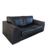 2 black leather sofas Duvivier
