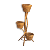 Rattan and bamboo plant holder