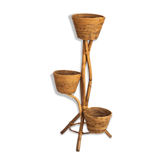 Rattan and bamboo plant holder