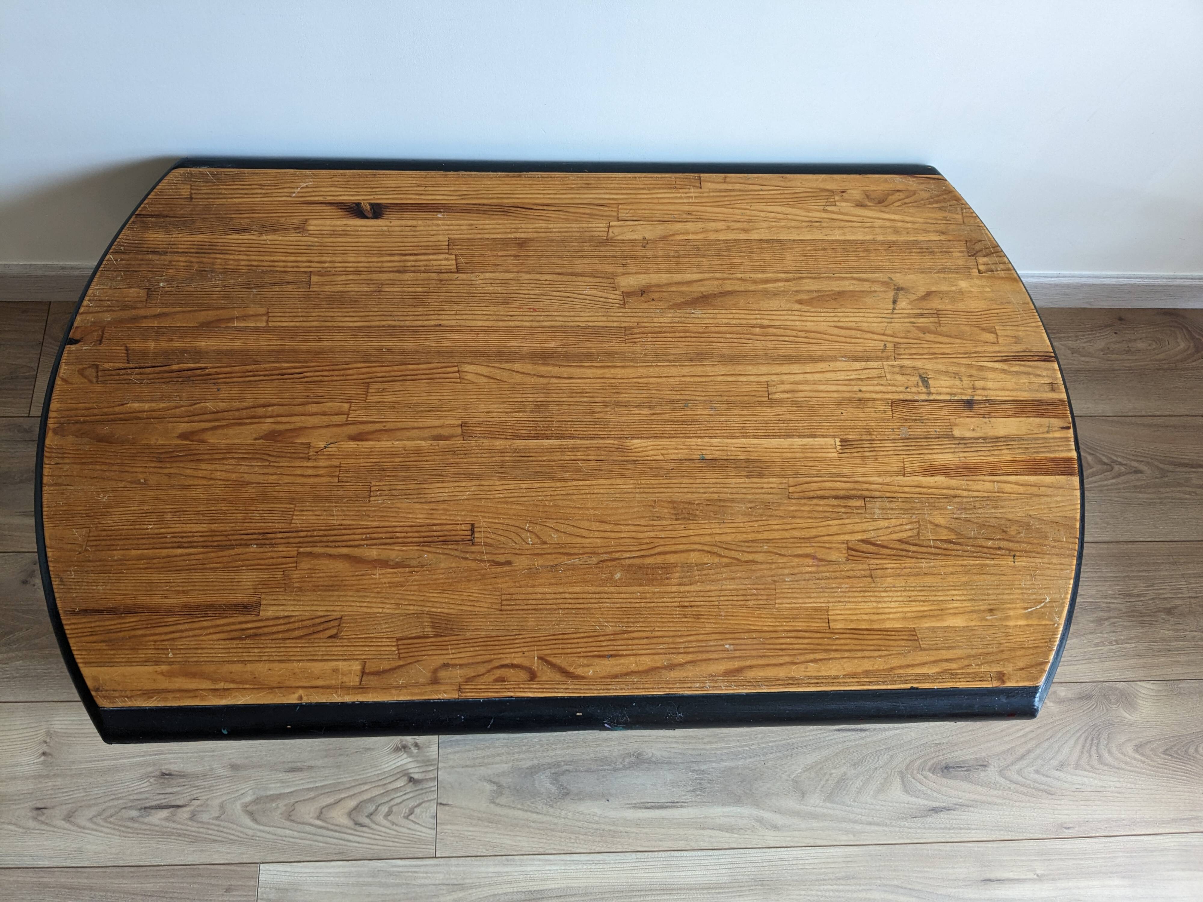 Old black and wood coffee table