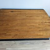 Table basse ancienne noire et bois