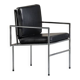 Leather armchair in aluminium, Italy, 1970s