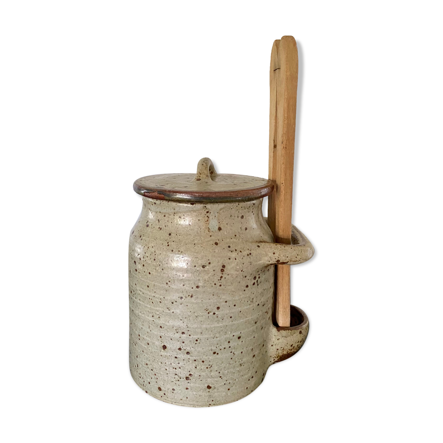 Ancien Pot à Cornichons En Céramique - Diamètre 11 Cm, Hauteur 12 Cm - Décoration Vintage