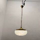 White Murano Glass Light Pendants Set of 2 1980’s