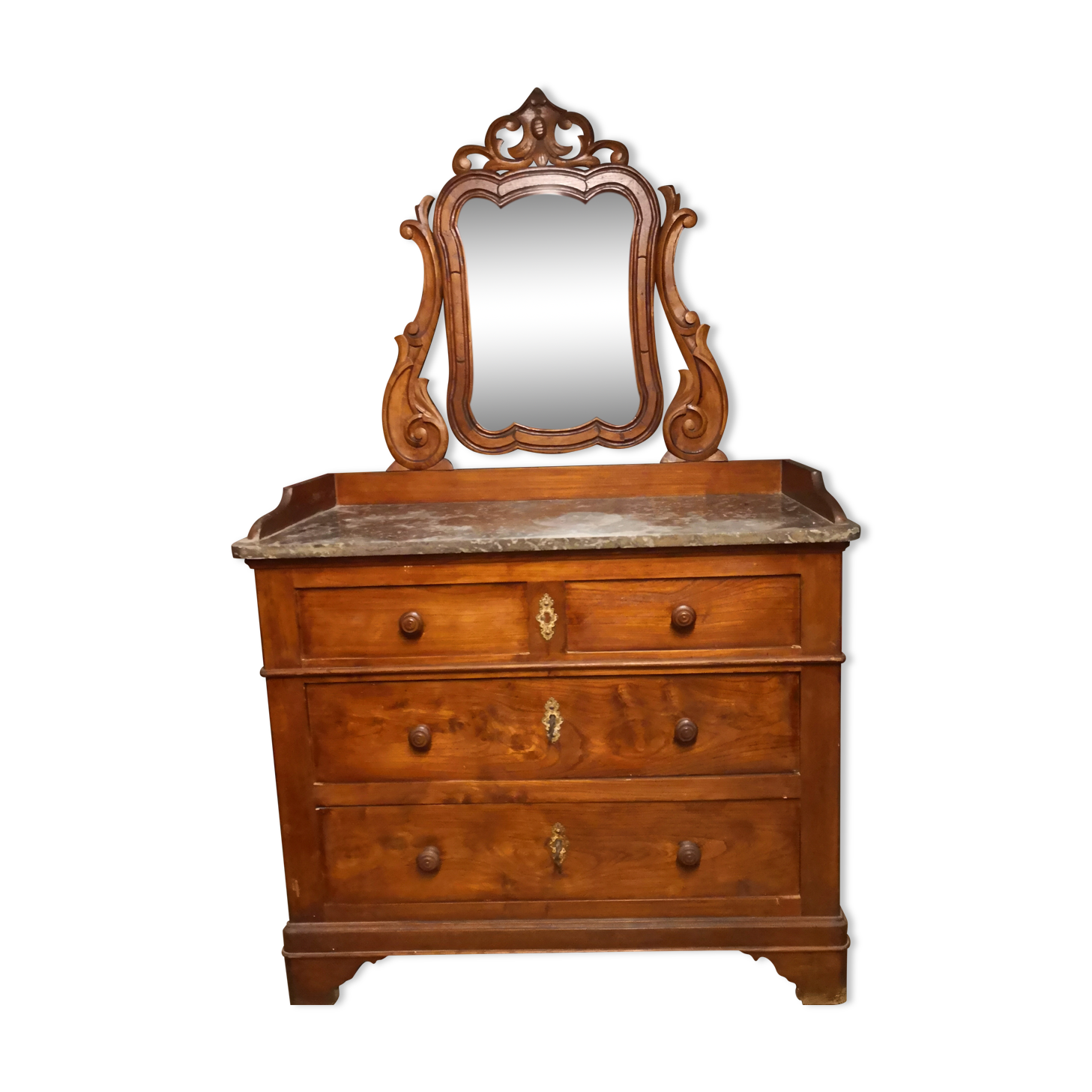 Coiffeuse Louis Philippe dessus marbre