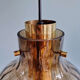 Pair of honeycomb smoked glass pendants, Glasshütte Limburg, 1970