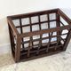 Vintage woven oak magazine rack