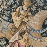 Vintage tapestry hand-screen printed in France