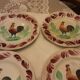 5 earthenware plates, terra de fer, Choisy-le-Roi, rooster pattern