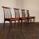 Vtg Set Of 4 Younger Mid Century Teak Dining Chairs Danish Scandi Design Retro
