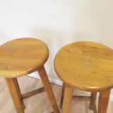Tabouret de bar vintage en chêne (1 sur 2) : chaise haute industrielle yougoslave des années 1980