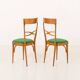 Italian mid-century chairs in walnut and wool