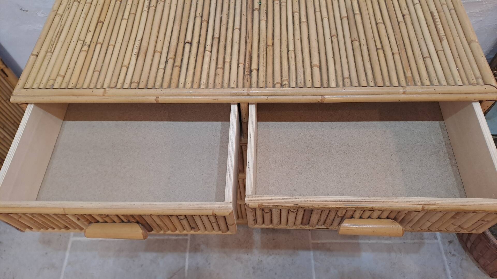 Rattan chest of drawers