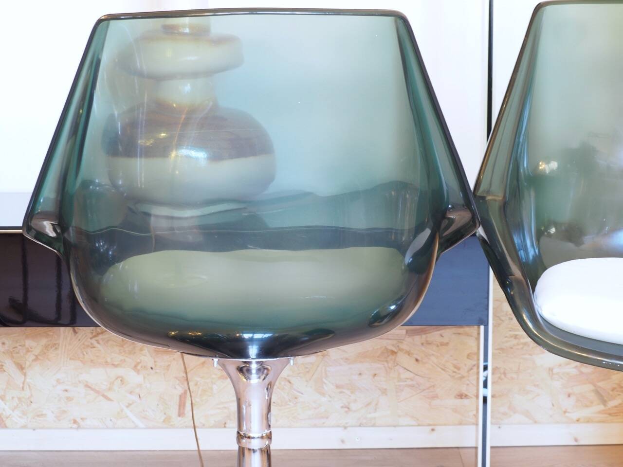 Pair of roche bobois swivel chairs