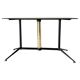 Vintage coffee table with smoked glass top and iron and brass base, Italy 1960s
