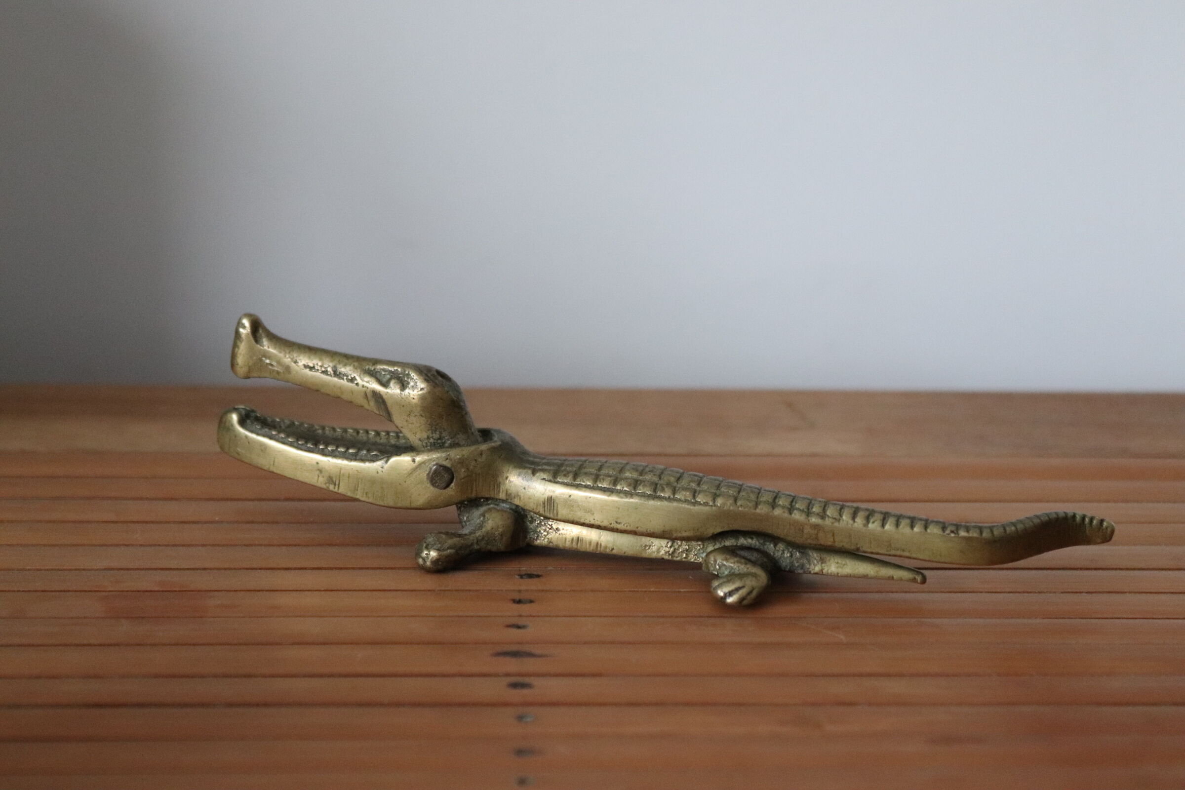 Crocodile brass nutcracker
