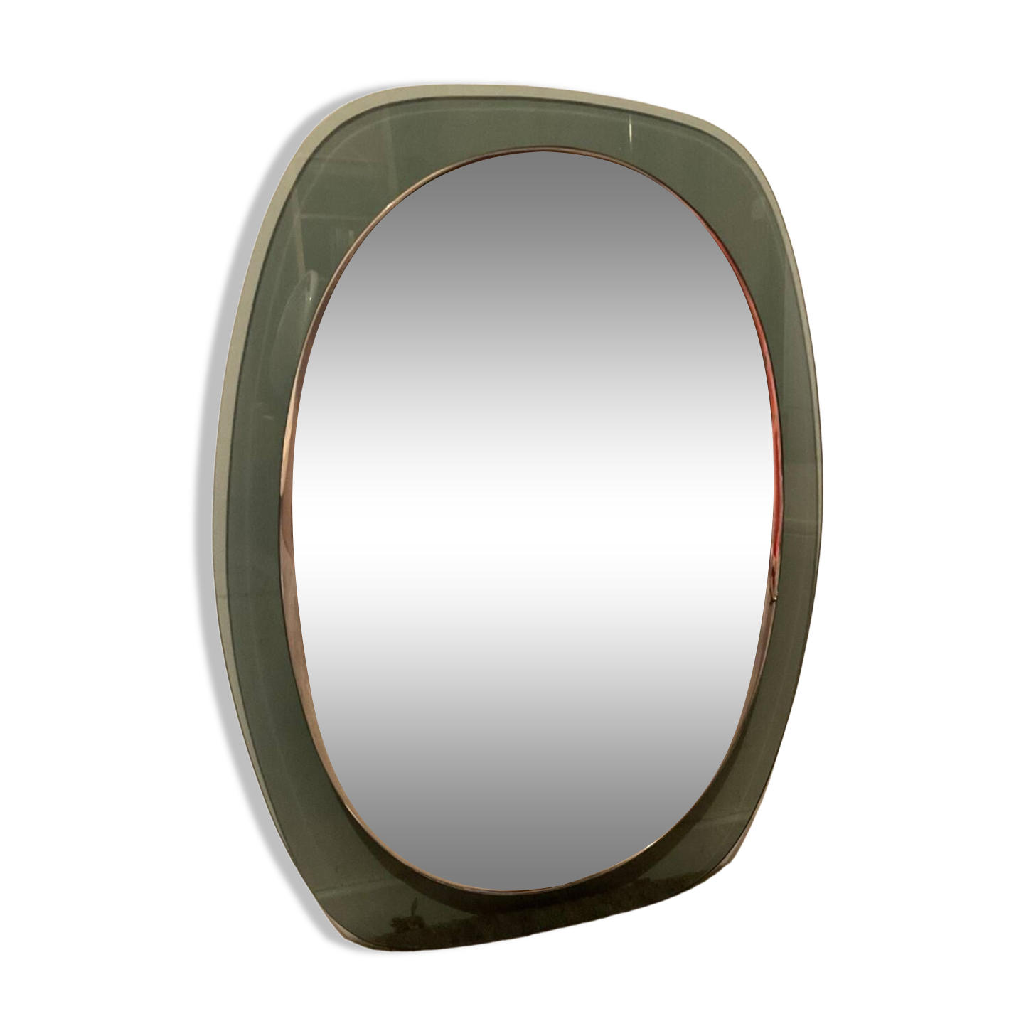 Vintage smoked glass mirror from the 70s