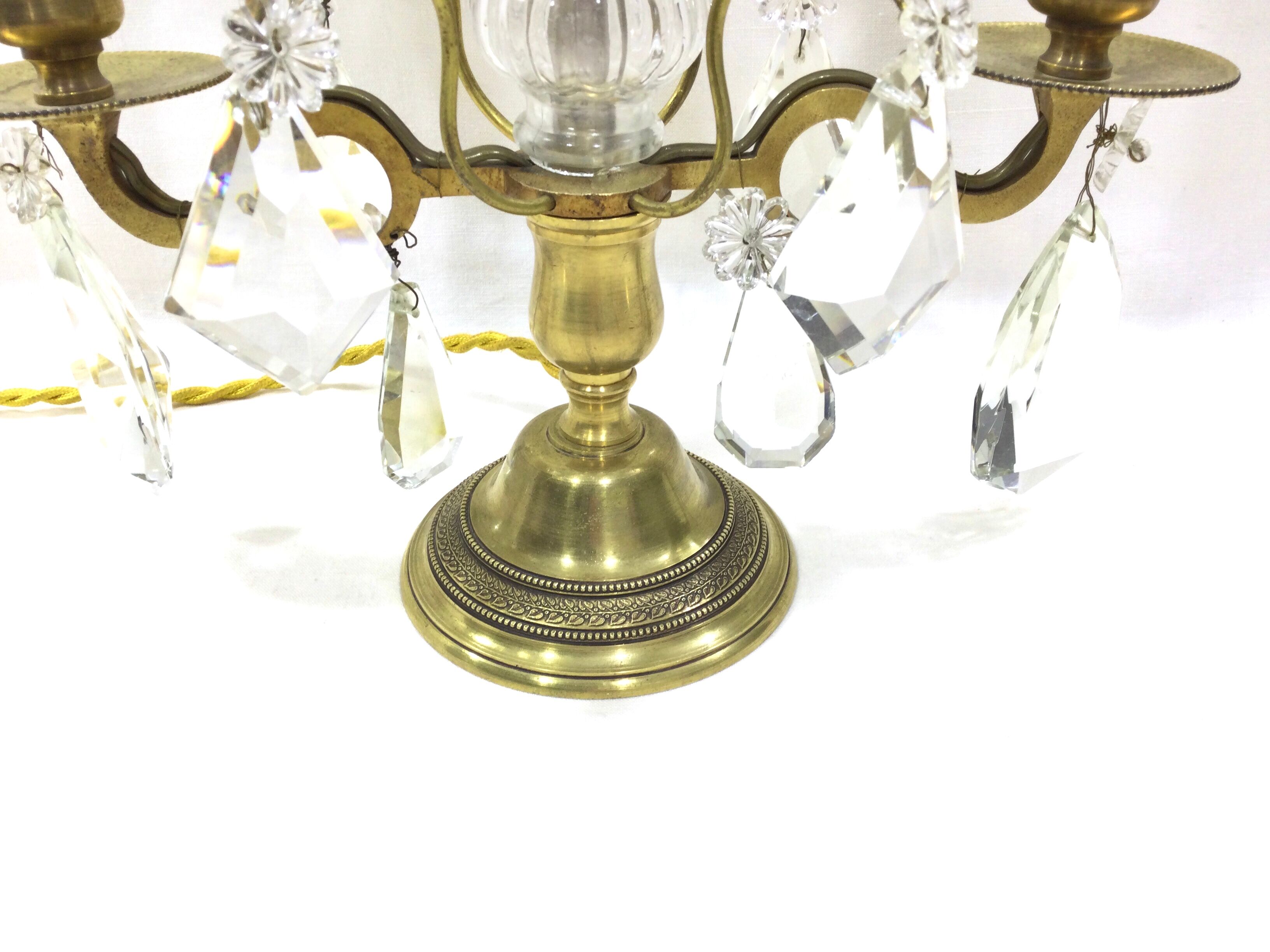 Girandole in bronze and crystal