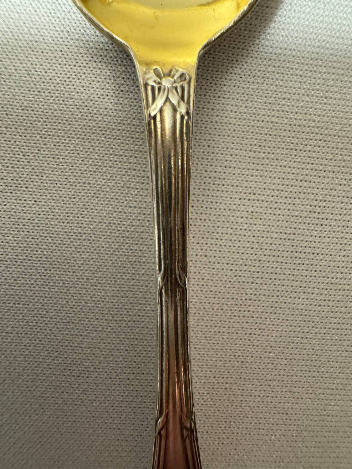 Six Christofle teaspoons, silver-plated vermeil