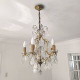 Bronze chandelier with tassels