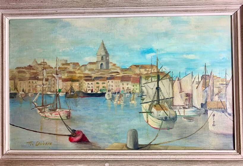 Oil on canvas representing "The old port of Marseille" signed H.CONDORE