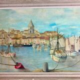 Oil on canvas representing "The old port of Marseille" signed H.CONDORE