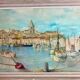 Oil on canvas representing "The old port of Marseille" signed H.CONDORE