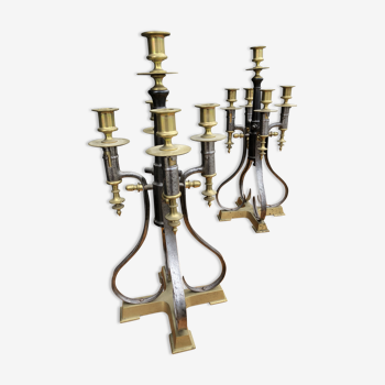 Pair of candlesticks with bayonet